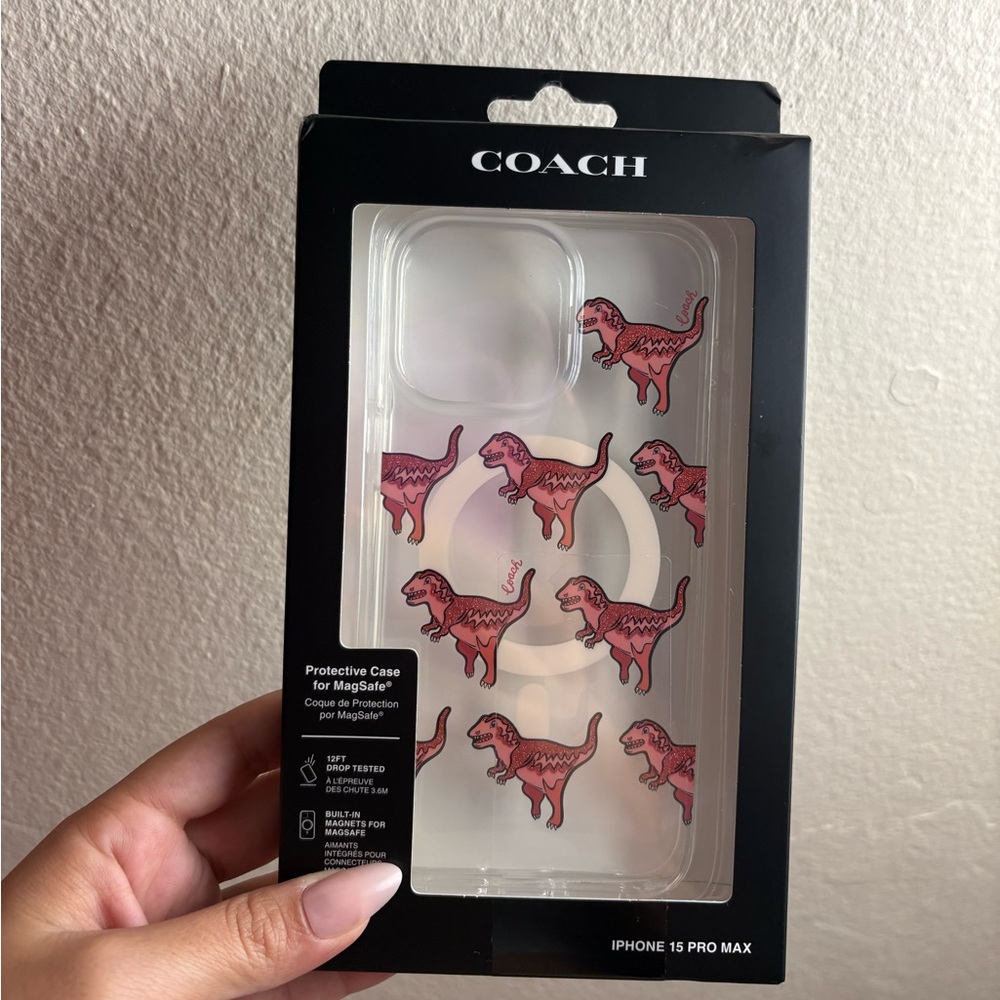 Coach Pink Dinosaur iPhone Case